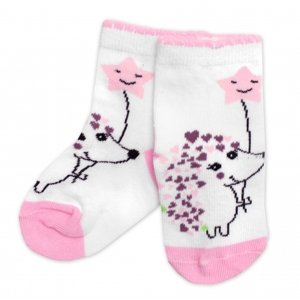 BN Dětské bavlněné ponožky Ježek - bílé Velikost koj. oblečení: 15-18
