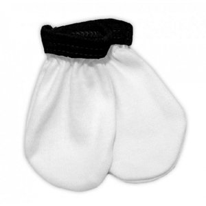 Baby Nellys Kojenecké rukavičky Little prince/princess - bílo/černé, vel. 56/62 Velikost koj. oblečení: 56-62 (0-3m)
