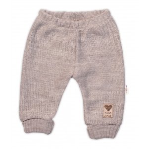 Pletené kojenecké kalhoty Hand Made Baby Nellys, béžové Velikost koj. oblečení: 56-62 (0-3m)