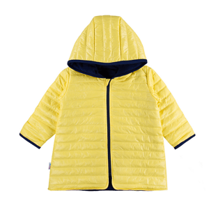 EEVI Dětská přechodová, prošívaná bunda s kapucí - žlutá Velikost koj. oblečení: 116 (5-6r)