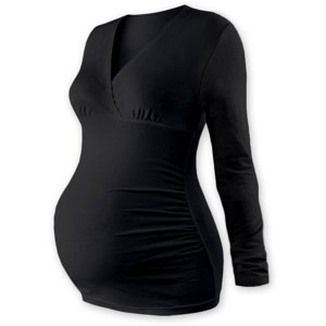 JOŽÁNEK Těhotenské triko/tunika dlouhý rukáv EVA - černé Velikosti těh. moda: L/XL