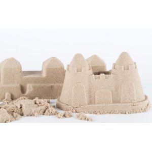 Kinetický písek - přírodní - 3kg + formičky + pískoviště, Adam Toys