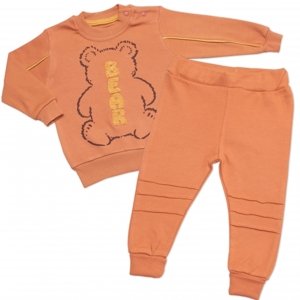 Baby Little Star Tepláková souprava Bear 2D, bavlna, hnědá Velikost koj. oblečení: 74-80 (9-12m)