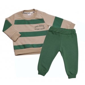 Baby Little Star Tepláková souprava 2D, bavlna, proužek - zelená Velikost koj. oblečení: 74-80 (9-12m)