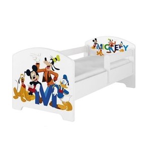 BabyBoo Dětská postel 140 x 70cm Disney - Mickey Friends, bílá Rozměry: 140x70