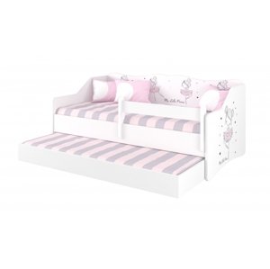 BabyBoo Dětská postel s výsuvnou přistýlkou 160 x 80 cm - Baletka Rozměry: 160x80