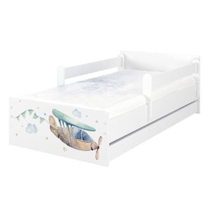 BabyBoo Dětská postel 160 x 80cm - Letadlo  MAX + ŠUPLÍK Rozměry: 160x80