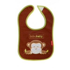 BOBO BABY Bavlněný bryndáček Opička - hnědý, třívrstvý