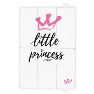 Cestovní přebalovací podložka, měkká, Little Princess, Nellys, 60x40cm, bílá, růžová