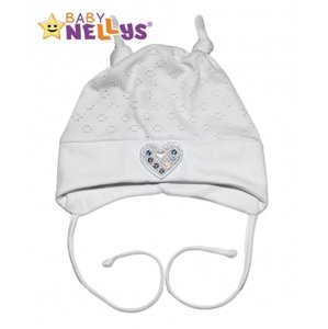 Bavlněná čepička Srdíčko Baby Nellys ® - bílé