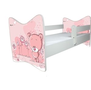 BabyBoo Dětská postýlka LUX Medvídek STYDLÍN růžový 140x70 cm Rozměry: 140x70