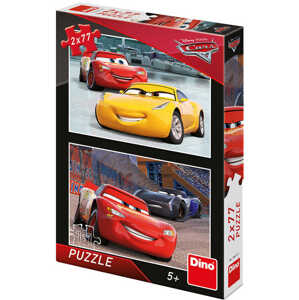 DINO Puzzle 2x77 dílků Závodníci Auta 3 (Cars) skládačka 26x18cm