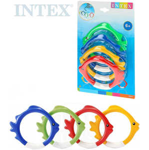 INTEX Kroužky barevné rybička do vody na potápění set 4ks na kartě 55507