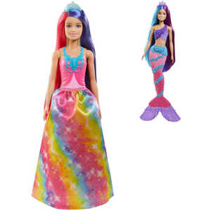MATTEL BRB Panenka Barbie princezna / mořská panna dlouhé vlasy 2 druhy