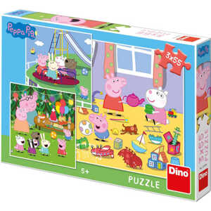 DINO Puzzle Peppa Pig na prázdninách 3x55 dílků 18x18cm skládačka v krabici