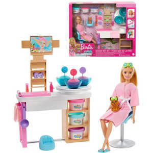 MATTEL BRB Barbie salón krásy set panenka s pejskem a doplňky