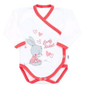 Dětské body s bočním zapínáním New Baby Lovely Rabbit - růžová/68 (4-6m)
