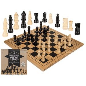 Popron.cz Dřevěná stolní hra, šachy, cca 28,5 x 28,5 cm