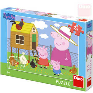 DINO Puzzle 24 dílků Peppa Pig Slepičky 26x18cm skládačka v krabici