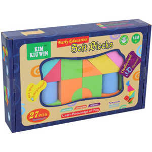 Stavebnice baby soft kostky barevné pěnové set 27ks v krabici
