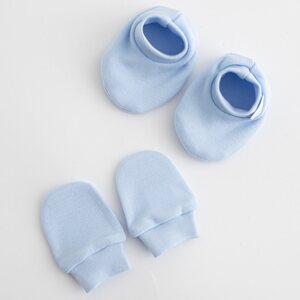 Kojenecký bavlněný set-capáčky a rukavičky New Baby Casually dressed 0-6m Varianta: modrá/0-6 m