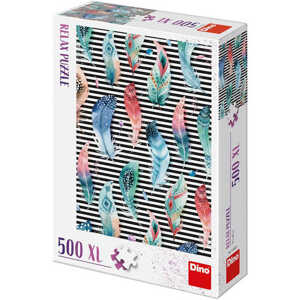 DINO Puzzle XL 500 dílků Pírka relax 47x66cm skládačka