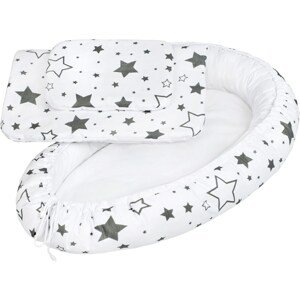 Luxusní hnízdečko s peřinkami pro miminko New Baby Varianta: hvězdy šedé - bílá