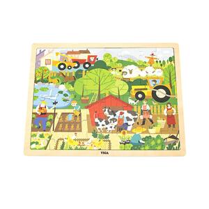 Dětské dřevěné puzzle Viga Varianta: Farma 48 dílků - multicolor