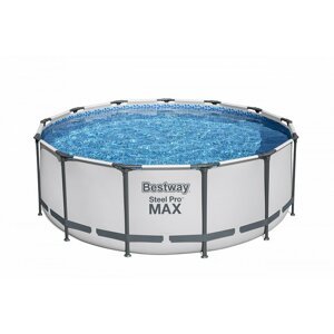 Dudlu Nadzemní bazén Steel Pro MAX šedý, kartušová filtrace, schůdky, plachta, 3,96m x 1,22m