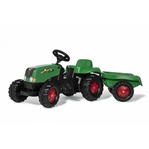 Dudlu Šlapací traktor Rolly Kid s vlečkou - zeleno-červený AKČNÍ