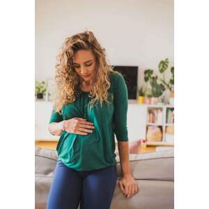 Těhotenské a kojící tričko Kangaroo milk & love Varianta: zelená/l