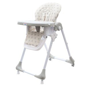 Jídelní židlička NEW BABY Varianta: Gray Star - ekokůže - šedá