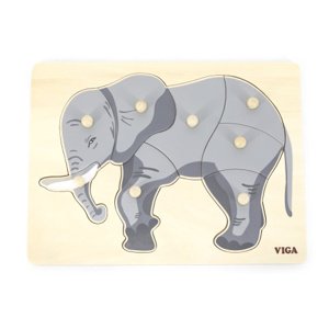 Dřevěná montessori vkládačka - slon