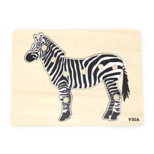 Dřevěná montessori vkládačka - zebra
