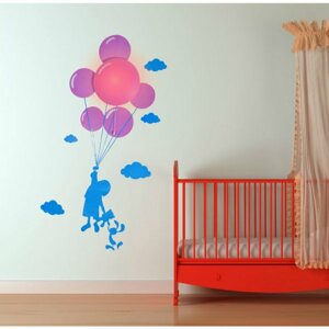 Lamps Samolepka a světlo na zeď - dítě s balonky