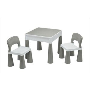 Dětská sada stoleček a dvě židličky NEW BABY Varianta: šedo-bílá - šedá