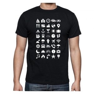 Dudlu Cestovní tričko s ikonami (L - černé)