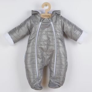 Zimní kojenecká kombinéza s kapucí a oušky New Baby Pumi Varianta: grey - šedá/74 (6-9m)