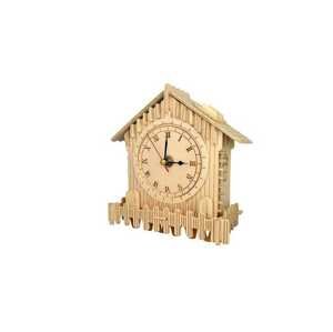 Woodcraft construction kit Woodcraft Dřevěné 3D puzzle hodiny domek