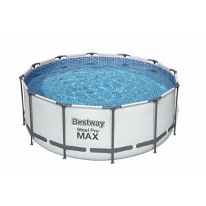 Dudlu Nadzemní bazén kulatý Steel Pro MAX, kartušová filtrace, schůdky, plachta, průměr 3,66m, výška 1,22m