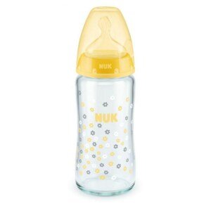 Skleněná kojenecká láhev NUK First Choice 240 ml - žlutá Varianta: žlutá