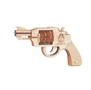 Woodcraft construction kit Woodcraft Dřevěné 3D puzzle Zbraň na gumičky Revolver Colt