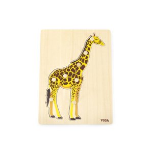 Dřevěná montessori vkládačka - žirafa