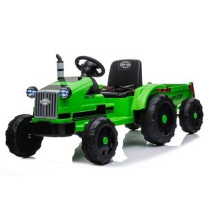 mamido Dětský elektrický traktor s vlečkou T1 zelený