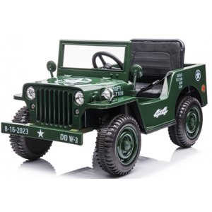 mamido Dětský elektrický vojenský Jeep Willys 12V7Ah Army zelený