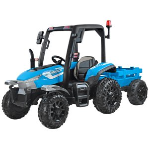 mamido Dětský elektrický traktor s přívěsem Blast 4x4 modrý