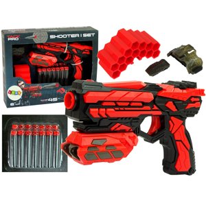 mamido Dětská pistole s pěnovými náboji červená