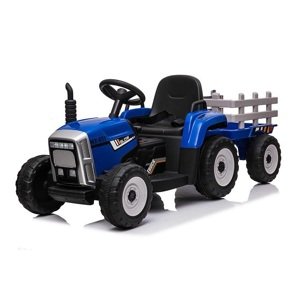 mamido Elektrický traktor s vlečkou modrý