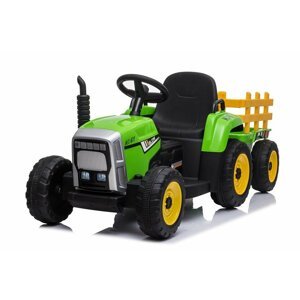 mamido Elektrický traktor s vlečkou zelený